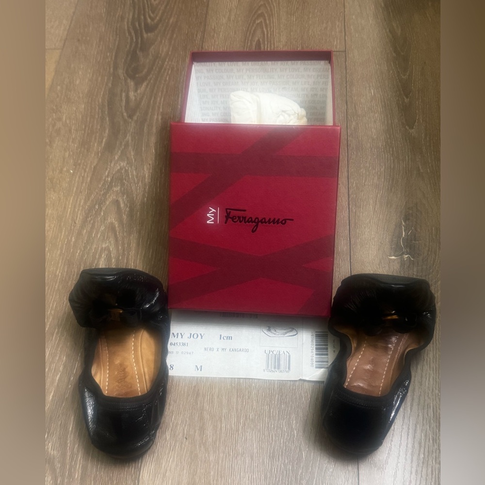 Ferragamo Black Flats My Joy Ballet.